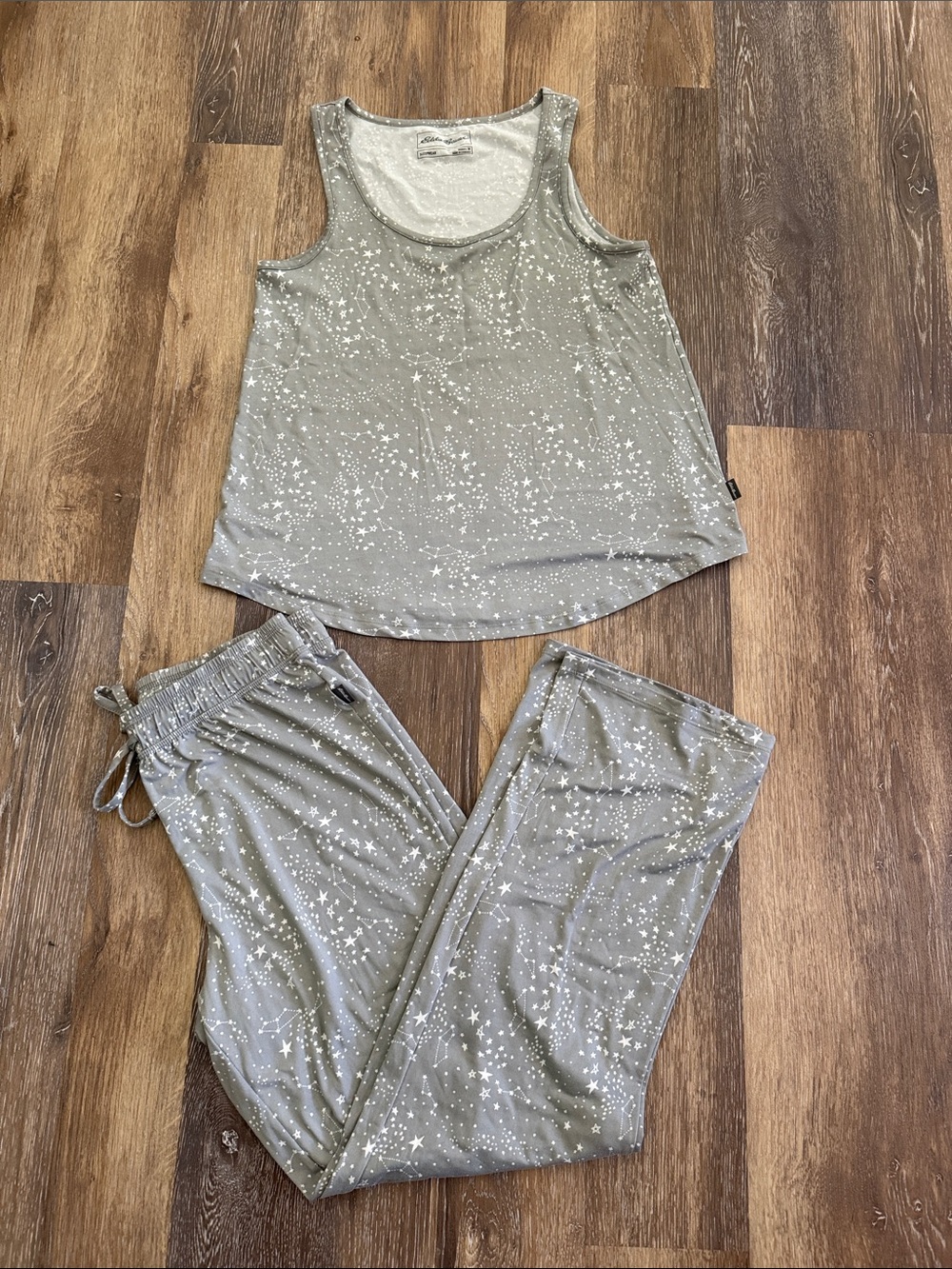 Eddie Bauer Gray Star-Print Pajama Tank & Pants Set